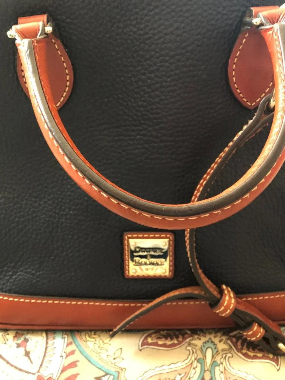 Dooney & Bourke satchel handbag, navy, gently used